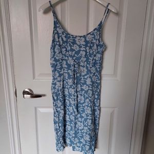Le Chateau Girls Blue Tropical Floral Printed Dress, Size M